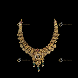 Deity Lakshmi Gold Necklace - Modern bridal jewellery stores near me in RS Puram