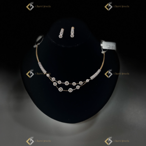 Delicate Diamond Double-Strand Necklace with Earrings - Premium diamond bridal boutique in Coimbatore