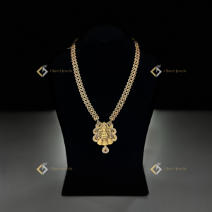 Divine Ruby Lakshmi Necklace - Lightweight modern bridal jewellery options near me