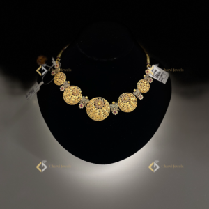 Filigree Disc Ruby Necklace - Best wedding jewellery shop near me in RS Puram Coimbatore