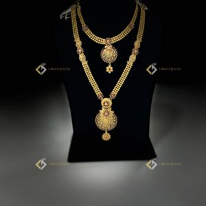 Floral Ruby Filigree Necklace - Top-rated bridal jewellery showrooms near me in Coimbatore