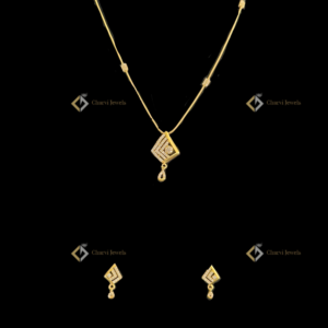 Golden Crescent Floral Necklace with Earrings - Luxury bridal jewellery store Coimbatore (RS Puram)