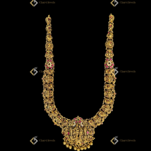 Goddess Lakshmi Gold Haram - Luxury bridal jewellery store Coimbatore (RS Puram)