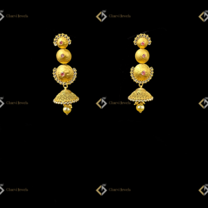 Golden Cascade Jhumka Earring - Bridal jewellery consultation near me in RS Puram Coimbatore