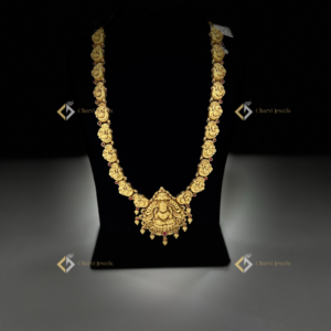 Lakshmi Deity Ruby Gold Necklace - Modern bridal jewellery stores near me in RS Puram