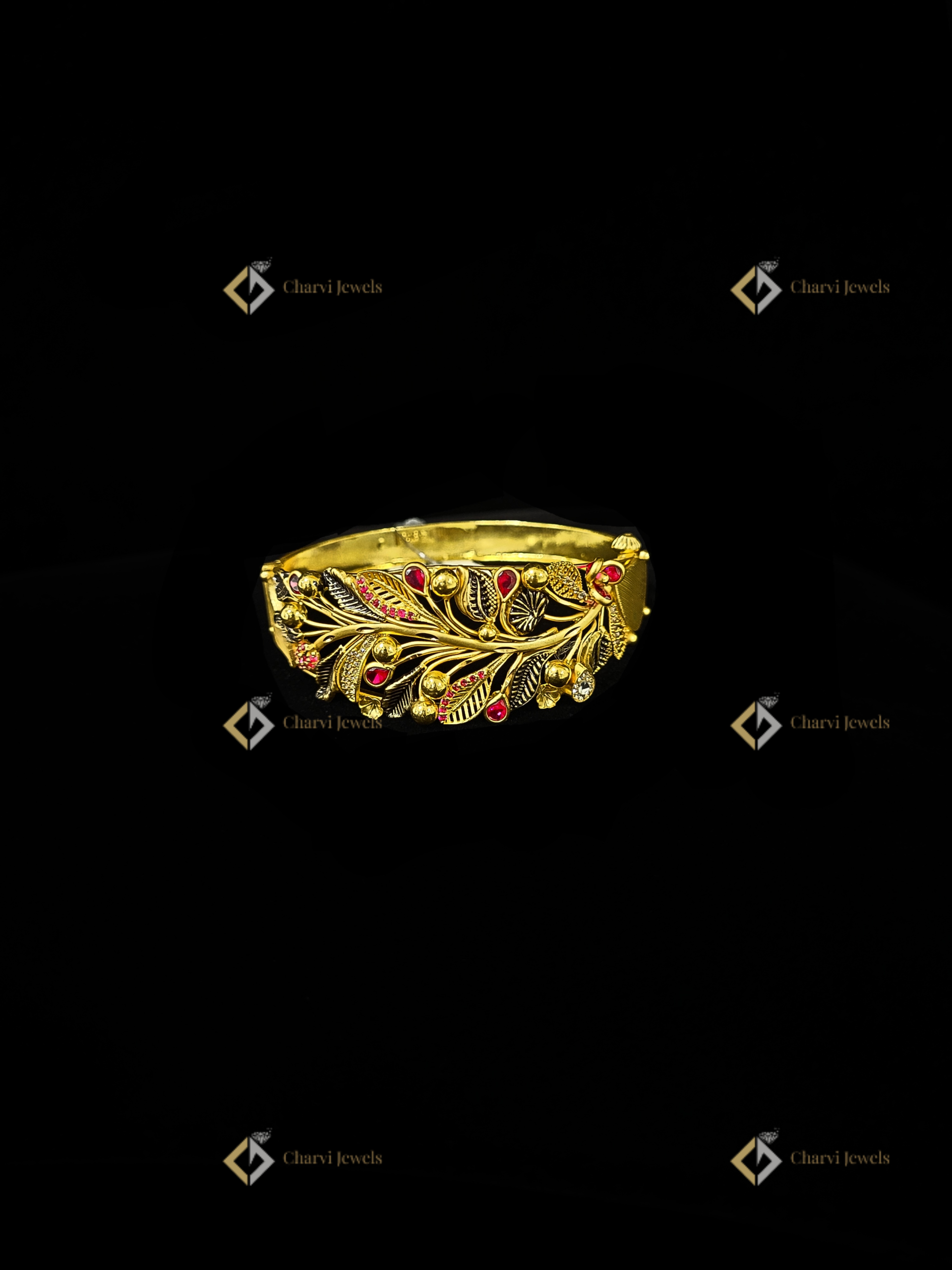 Leafy Bloom Gold Ring - Contemporary wedding jewellery collections in Coimbatore