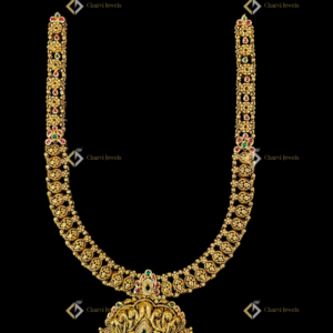 Antique Emerald Gold Haram - Award-winning unique wedding jewellery designers near me