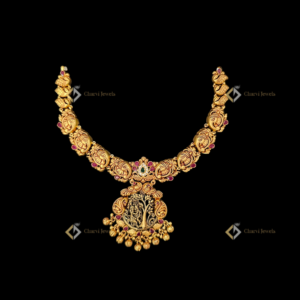 Radha Krishna Gold Swing Necklace - Best wedding jewellery shop near me in RS Puram Coimbatore