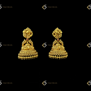 Temple Peacock Jhumka Gold earrings - Personalized wedding jewellery design services in RS Puram
