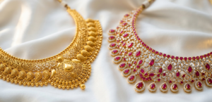 Plain vs Stone Wedding Gold Jewellery – Charvi Jewels