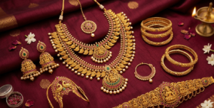 Top 10 bridal gold jewellery pieces for South Indian brides in Charvi Jewels R.S. Puram, Coimbatore