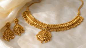 Versatile gold necklace with earrings set from Charvi Jewels for 2026
